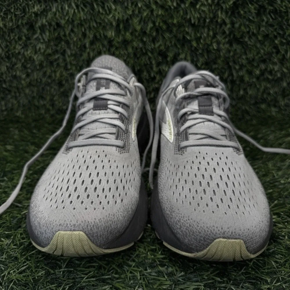 Brooks Ghost 16 Mens 12 Running Shoes Grey Yellow Neutral Athletic 1104181D040